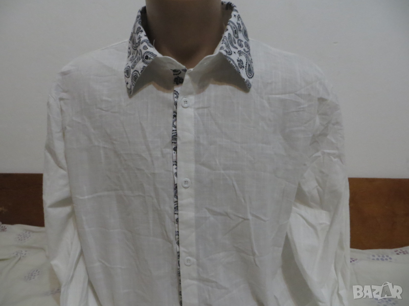Мъжка риза лен и памук, снимка 1