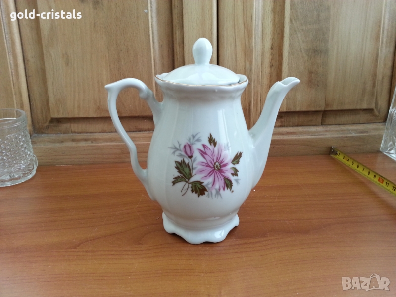 Стар български порцелан кана чайник, снимка 1