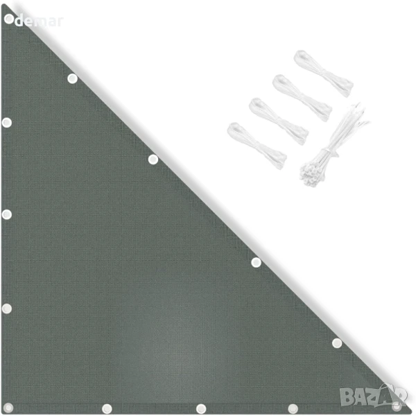 IOAOI Сенник за сянка, водоустойчив, 3x4x5M правоъгълен триъгълник, 95% UV защита, тъмносив, снимка 1