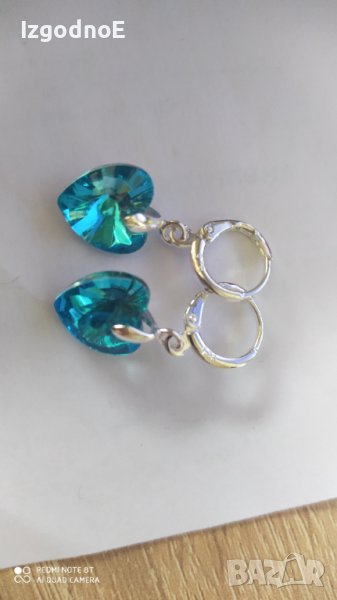 Обеци сърца тип Сваровски , снимка 1