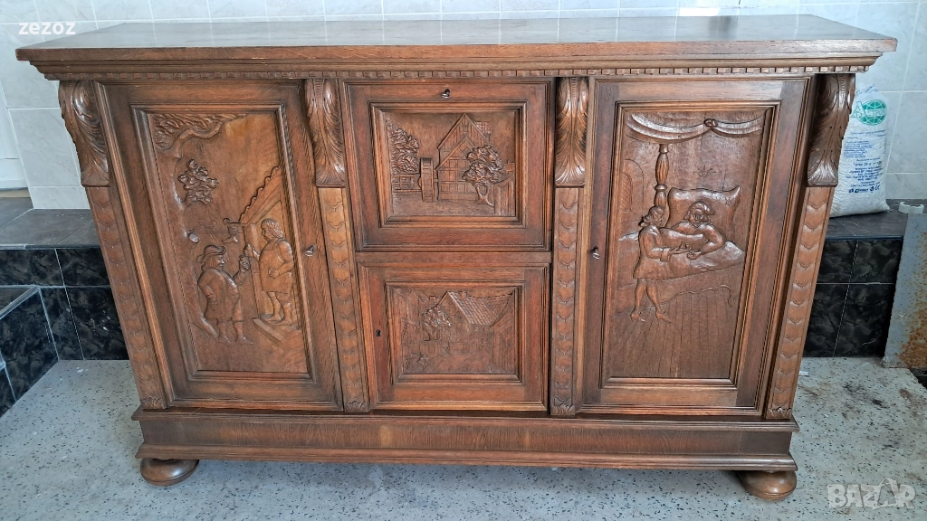 Шкаф с дърворезба масив №111, снимка 1