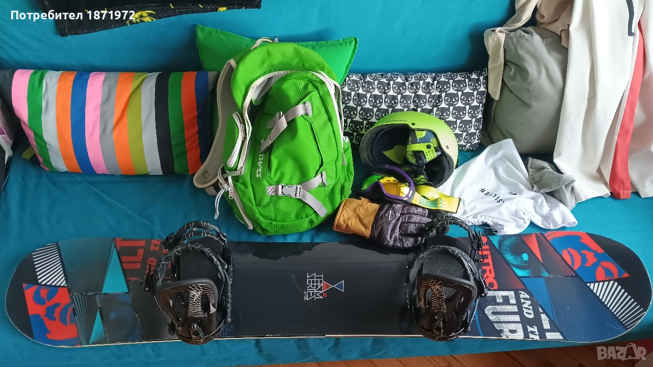 Продвам цяла екипировка за сноуборд Nitro 162см,автомати и други ., снимка 1