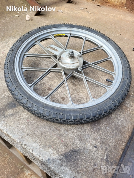 Продавам перфектна алуминиева капла 20 цола предна може за мотопед бонус гуми вътрешна и външна!!!!, снимка 1