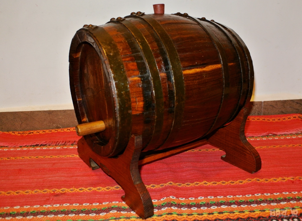 Винтидж дървено буре 5л - Българска традиция, снимка 1