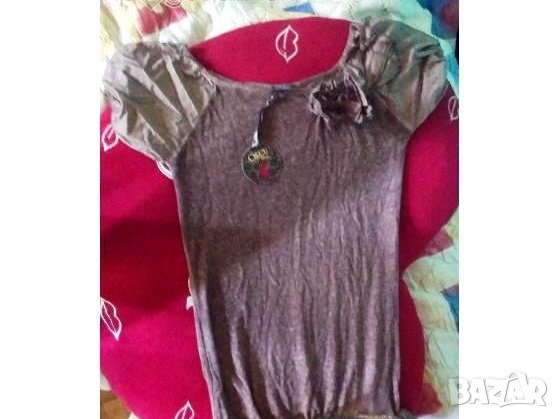 НОВО! M/L. OKSU TRIKO - Турция. Стилна дамска блуза. Цвят кафяв - меланж., снимка 1