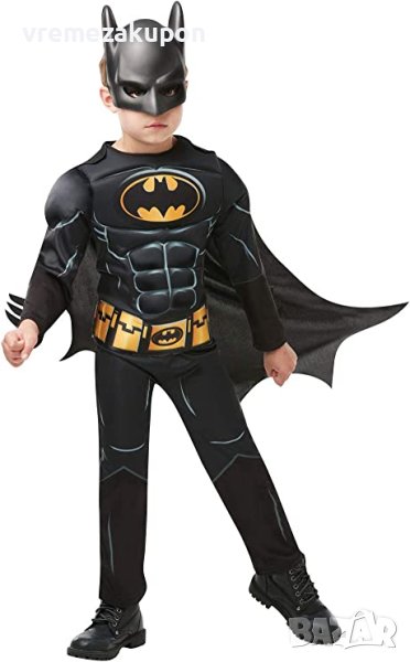 Детски костюм на Батман с мускули,наметало и маска, снимка 1