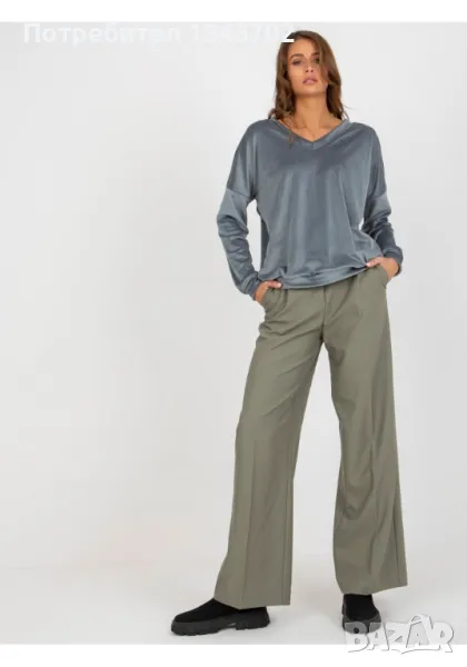 Плюшена дамска блуза в сив цвят 8441.07P, снимка 1