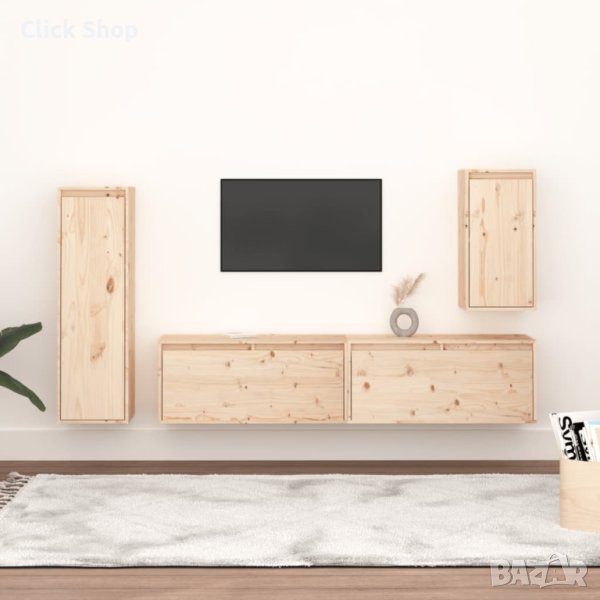 ТВ шкафове, 4 бр, бор масив, снимка 1