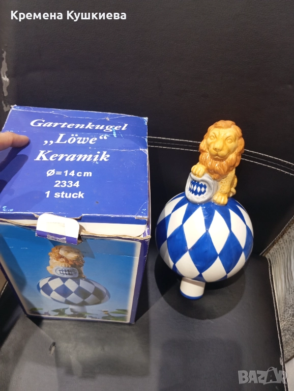 Лъв стар керамичен градинска украса , снимка 1