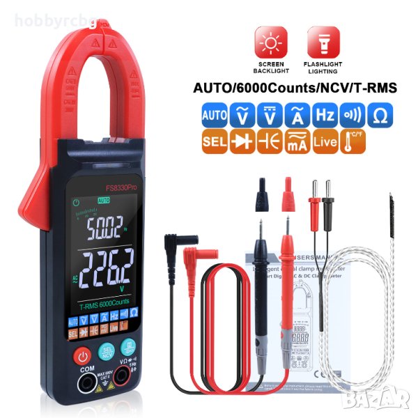 Амперклещи с автоматичен обхват за напрежение, ток, съпротивлени, снимка 1