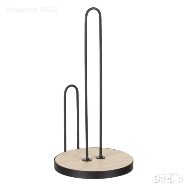 Поставка за кухненска ролка, С ограничител, Черна, 15x30см, снимка 1