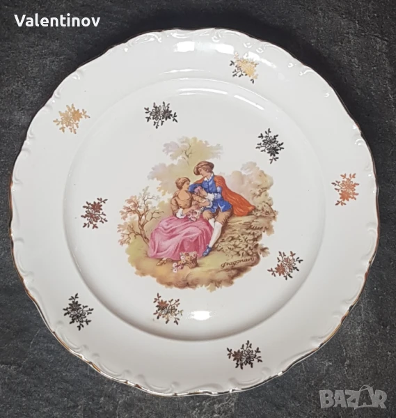 Старинна порцеланова чиния, снимка 1