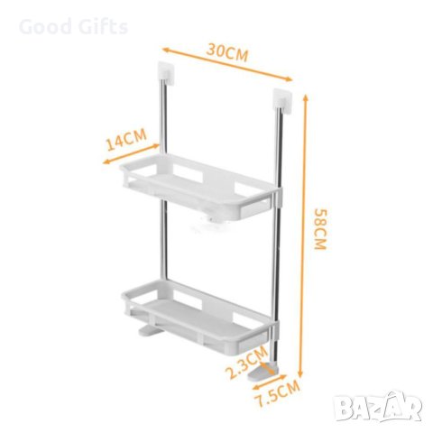 Универсална ЕТАЖЕРКА ЗА НАД ТОАЛЕТНА С ДВА РАФТА, снимка 5 - Други стоки за дома - 40677220