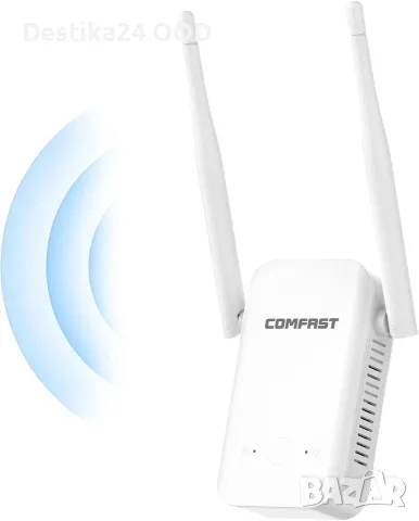 COMFAST Wi-Fi усилвател 300 Mbps 2.4 GHz Repeater с 2 антени и WPS