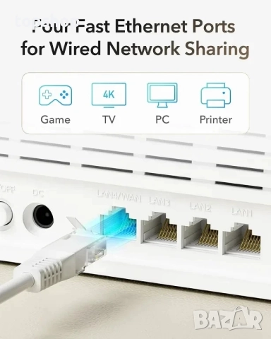 Нов Cudy LT500E 4G LTE Cat 4 модемен рутер със слот за SIM карта, AC1200 WiFi, OpenVPN, Wireguard..., снимка 4 - Рутери - 51636331