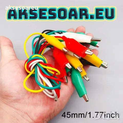 10 бр. нови кабели с щипки тип крокодил 50 см за електрически инструменти "Направи си сам" тестови, снимка 6 - Други инструменти - 50233566