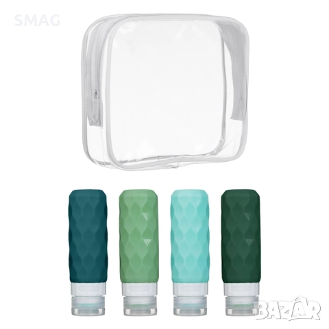Комплект шишенца за пътуване 100 мл – 4 броя зелени_1248068