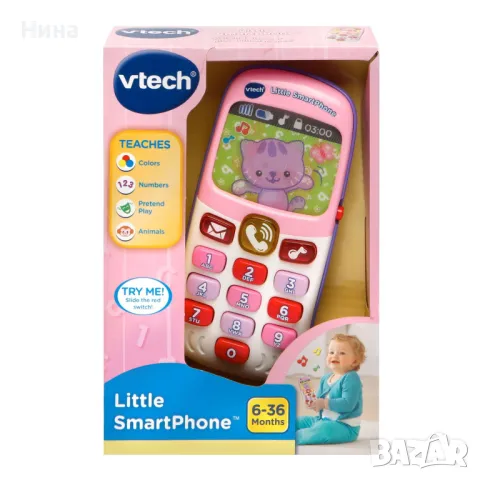 Двуезичен бебе смартфон/ телефон VTECH , снимка 8 - Образователни игри - 47458230