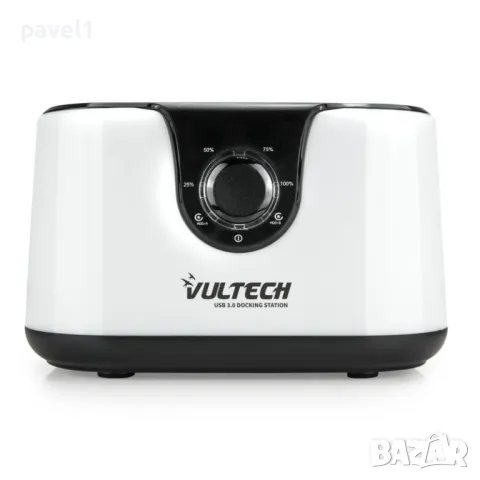 НОВА докинг станция Vultech 2 слота 2 Slot HDD SATA 2,5 / 3,5 за клониране, Usb 3.0 Бяла, снимка 3 - Други - 48280467