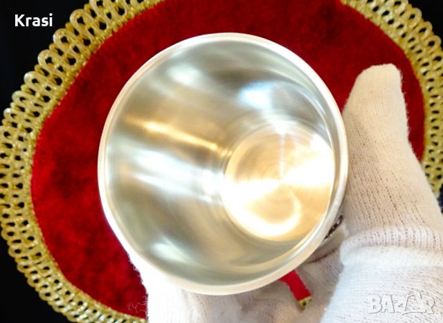 Чаша от калай с ловни картини,ангели,барок. , снимка 5 - Антикварни и старинни предмети - 38638630