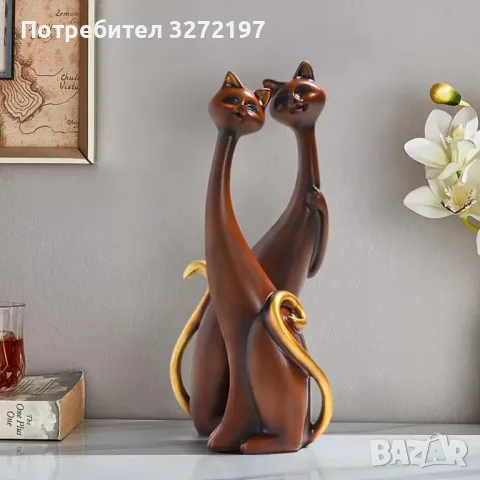 Комплект 2 бр. Очарователни Орнаменти Двойка Котки от Карикатура 