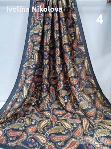 Дамски красив сатенен шал , снимка 3 - Шалове - 51625314