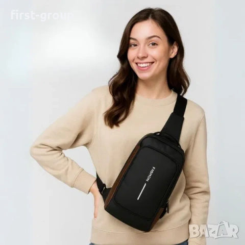 Смарт чанта за през рамо с USB зареждане, водоустойчива, снимка 7 - Раници - 53047728