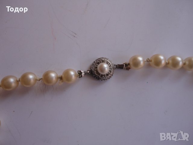 Страхотен гердан колие от перли и сребро 835 , снимка 2 - Колиета, медальони, синджири - 40164981
