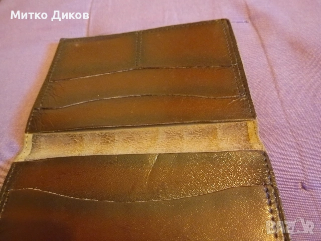 Портфейл от соца нов от соца СССР естествена кожа 140х 110мм, снимка 8 - Портфейли, портмонета - 53565015