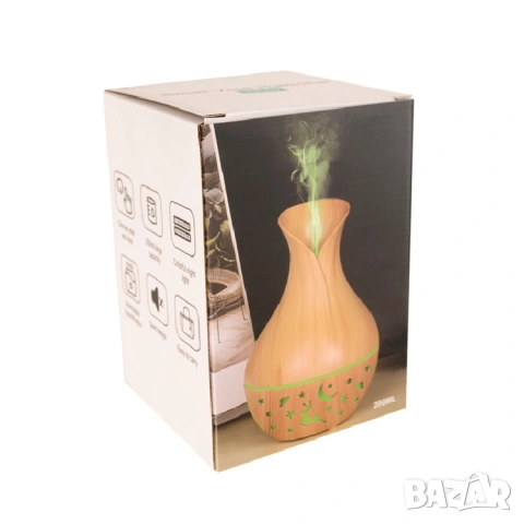 Овлажнител за въздух тип ваза с LED + 10 мл масло подарък, снимка 3 - Други - 53658565