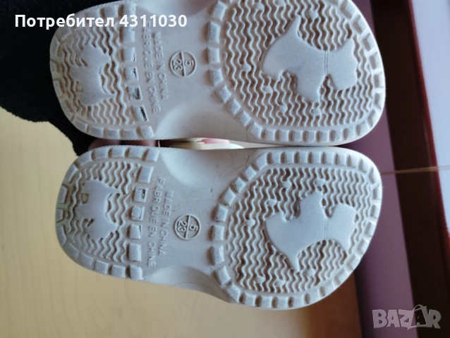 Бели гумени детски чехли употребявани номер 23, снимка 5 - Детски сандали и чехли - 53808429