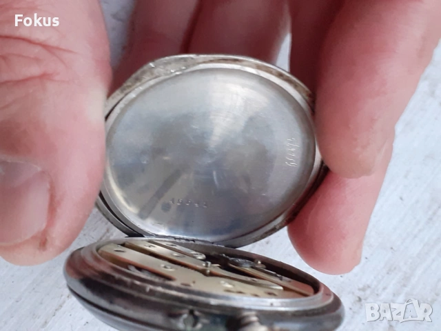 Часовник сребърен джобен с позлата - Работи, снимка 6 - Антикварни и старинни предмети - 53436302