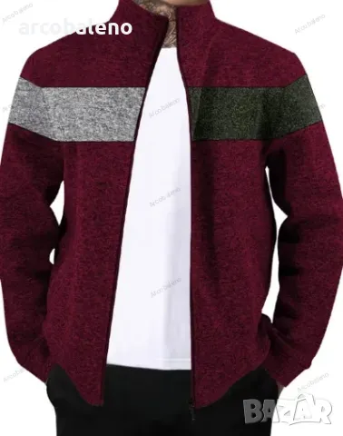 Мъжки ежедневен суичър с дълъг ръкав и цип, 4цвята , снимка 10 - Суичъри - 48942005