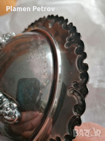 Сребърна чиния , снимка 5 - Антикварни и старинни предмети - 36247558