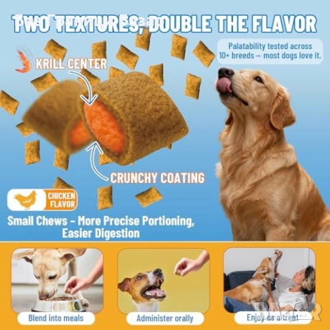 Нови Дъвчащи хапки за кучета против сърбеж и алергии 500 броя пробиотици, снимка 4 - За кучета - 52815836