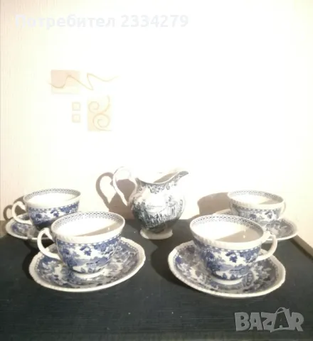 Стар порцеланов сервиз за кафе, Английска финна изработка. 
