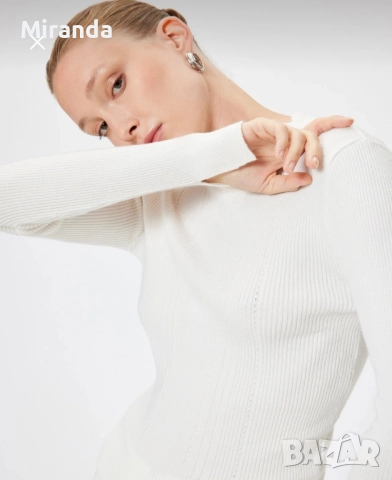 Koton бял пуловер М, снимка 3 - Блузи с дълъг ръкав и пуловери - 52557975