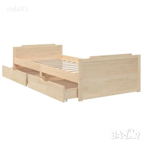 vidaXL Рамка за легло с чекмеджета, бор масив, 90х200 см, снимка 6 - Спални и легла - 56146842