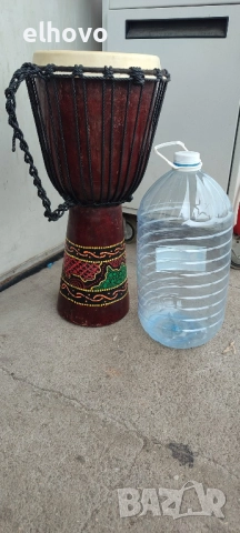Голяма тарамбука, джембе, снимка 6 - Антикварни и старинни предмети - 52559302