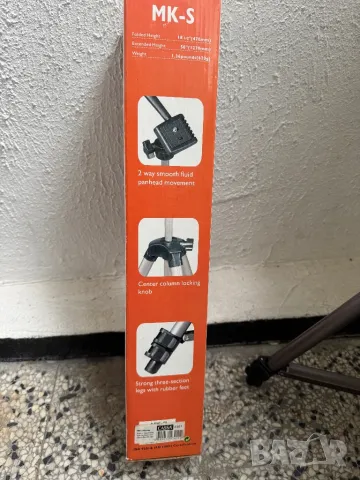 Трипод Vanguard MK-S, Стойка за Камера, Фотоапарат, Видеокамера, Телефон, Лек, до 127см!, снимка 5 - Стойки, 3D очила, аксесоари - 50218579