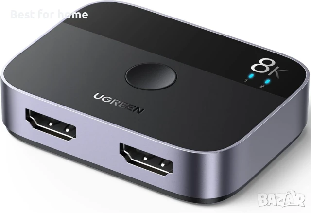 UGREEN HDMI 2.1 адаптер  8K@60Hz двупосочен 2 входа 1 изход, снимка 3 - Мрежови адаптери - 50710347