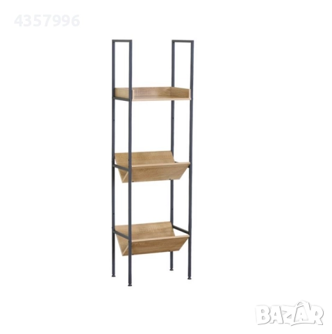 Етажерка за книги, Mетал, 3 рафта, Кафяв , снимка 2 - Етажерки - 51998101