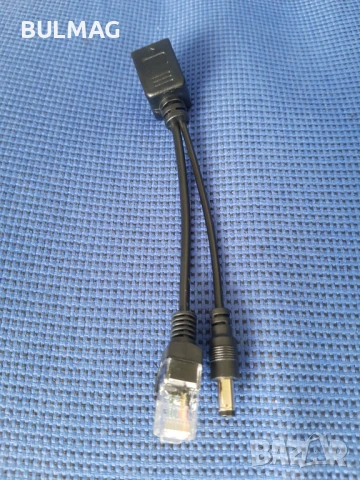 Пасивен PoE инжектор за пренос на сигнал и захранване по UTP / FTP кабели, снимка 2 - Друга електроника - 50850360