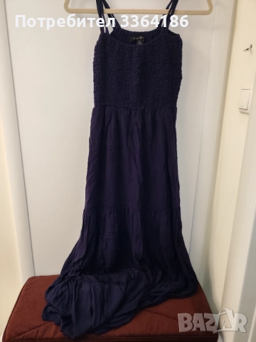 Лятна, дълга, тъмносиня Amisu, снимка 3 - Рокли - 52676046