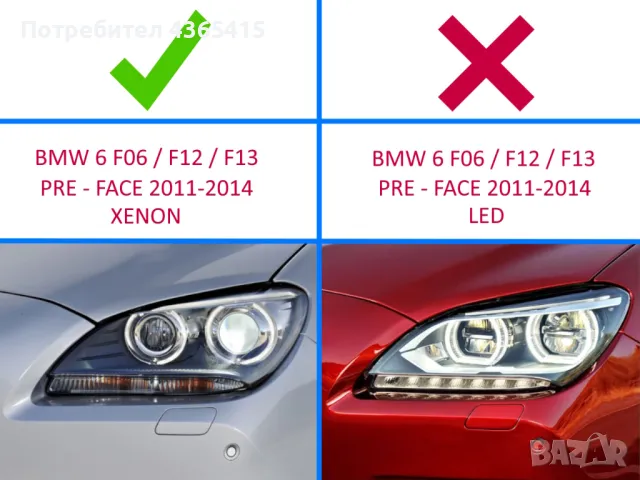 Стъклo за фар на BMW 6 F12/F13/F06 (2011-2014) Ляв, снимка 4 - Аксесоари и консумативи - 49988221