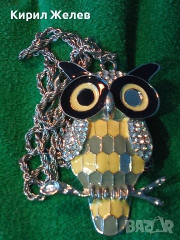 ФИГУРАЛЕН АРТ МЕДАЛЬОН БУХАЛ с ЦВЕТЕН ЕМАЙЛ КРИСТАЛИ и КРАСИВА ВЕРИЖКА РЕТРО ПЛЕТКА СРЕБРИСТА 8697, снимка 4 - Колиета, медальони, синджири - 35308197