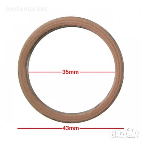 Гарнитура ауспух медна 43X35X4mm SH300 (07-11)/ CBR 600 RR