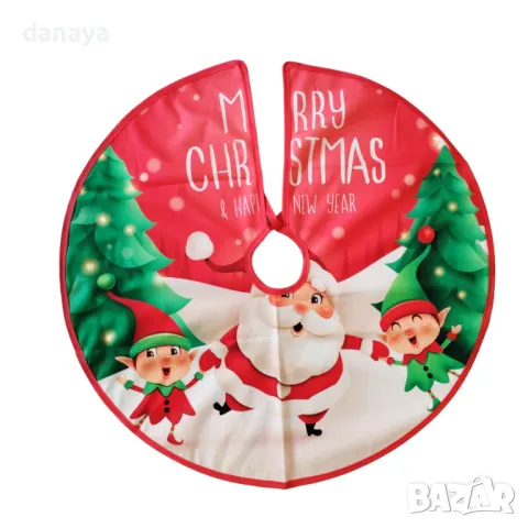 5306 Коледна подложка за под елха Merry Christmas, 58 cm, снимка 2 - Декорация за дома - 47650631