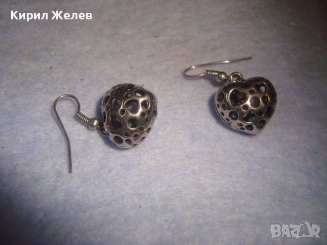 АЖУРНИ ПОСРЕБРЕНИ АРТ СТАРИ ОБЕЦИ 4289, снимка 4 - Обеци - 36510466