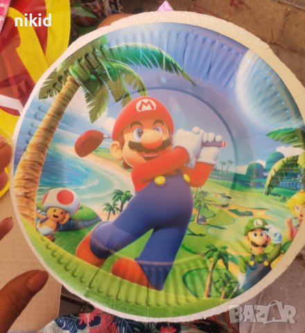 Супер Марио 10 бр парти чинии чинийки, снимка 2 - Чинии - 29429848